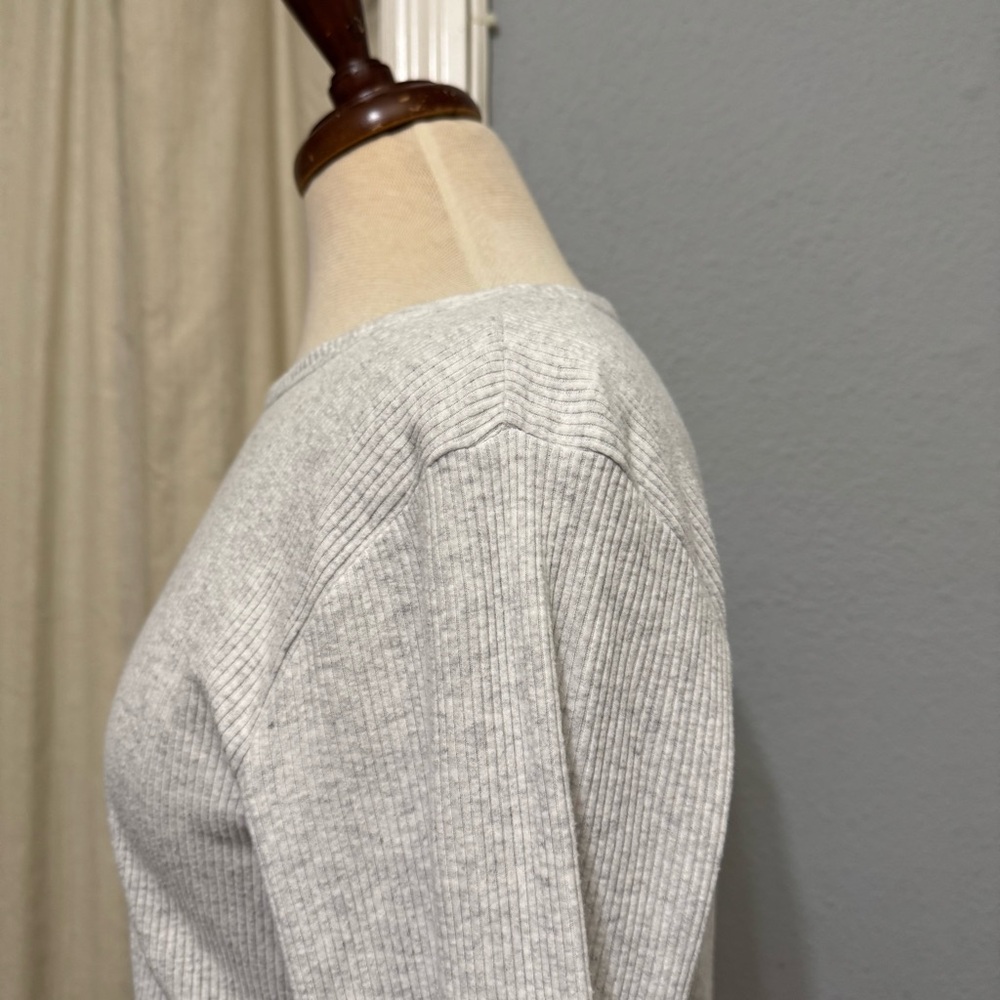Old Navy Women Gray Long Sleeve Round Neck Cozy Top Size XL Cotton Blend‎ - Picture 6 of 13